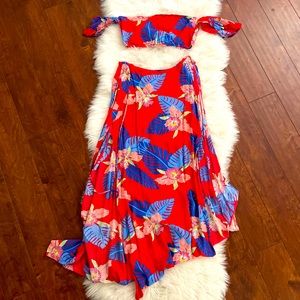 Two Piece Floral Dress